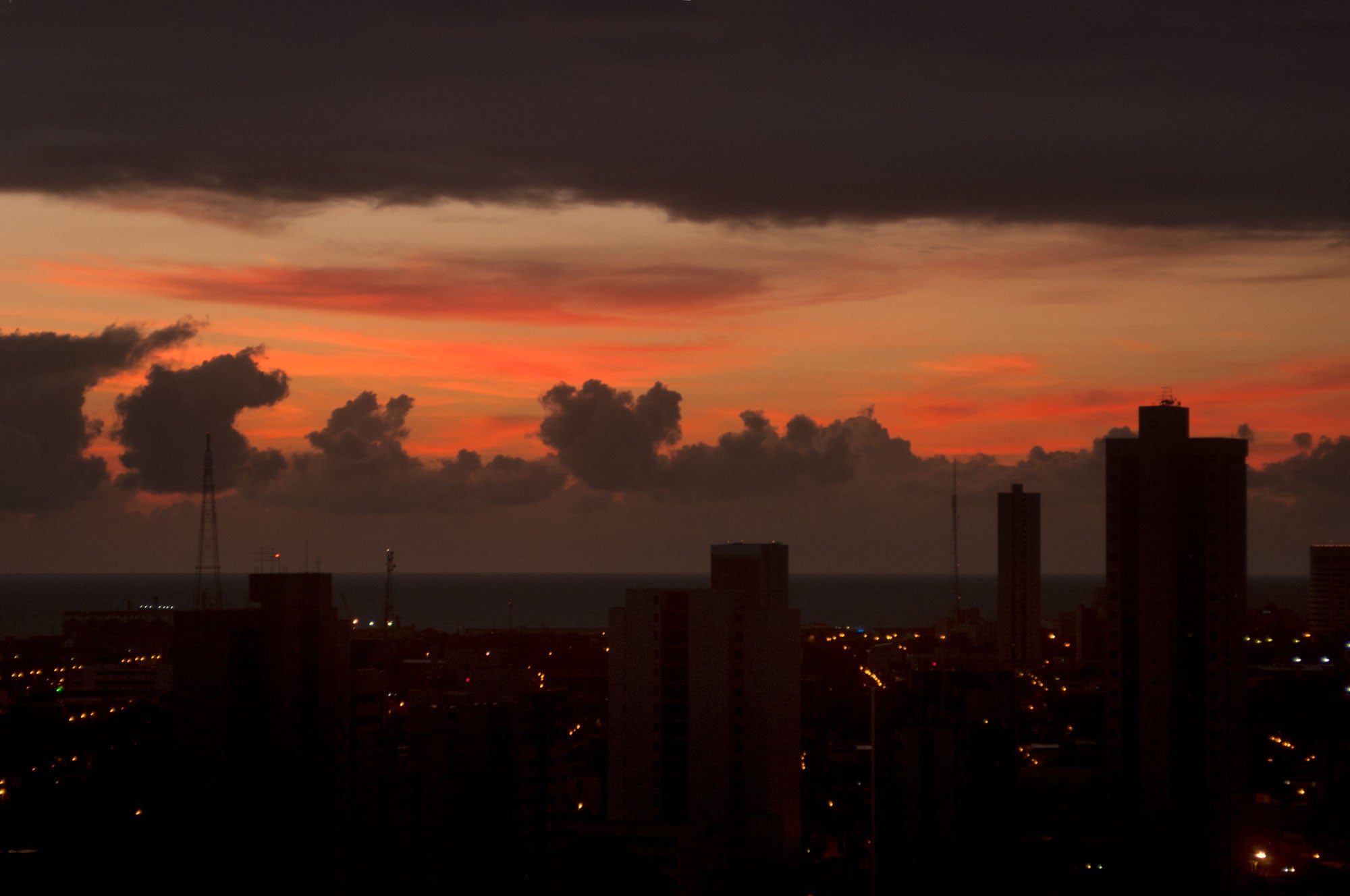 Recife, visto de Olinda, entardecer